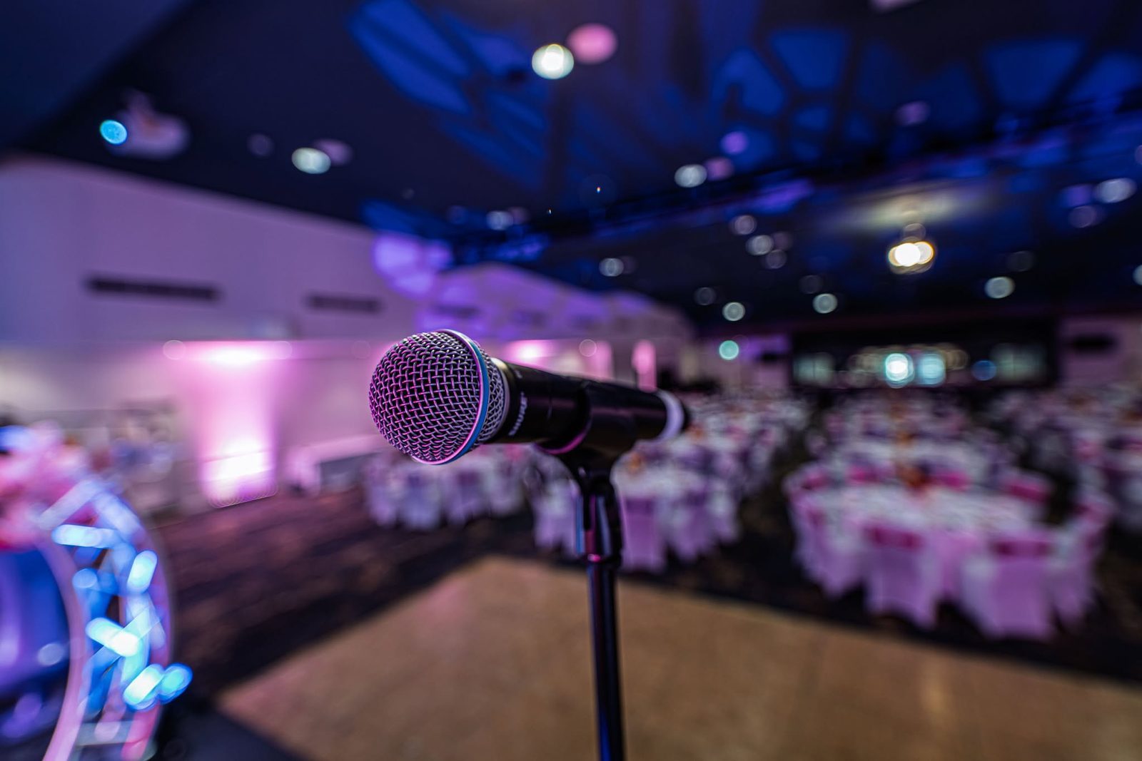 Professional microphone at a live event